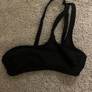 Small black one shoulder bikini top